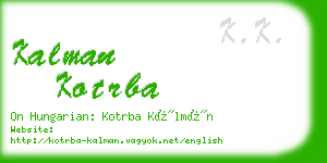 kalman kotrba business card